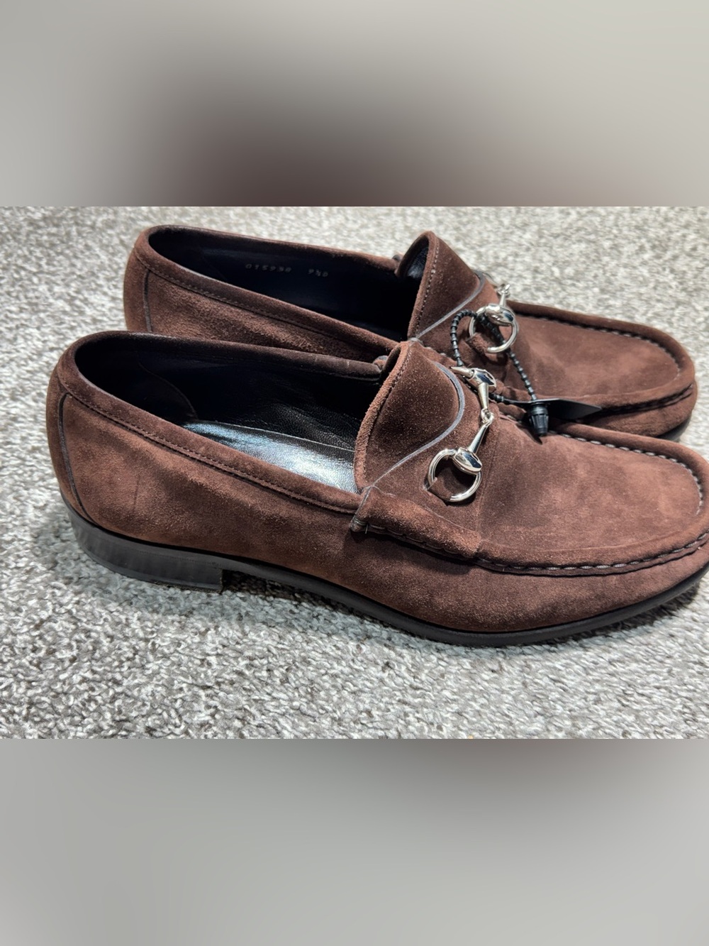 GUCCI Horsebit Suede Loafers Brown Mens 9.5 D Made in Italy Slip On Shoes - Picture 12 of 16
